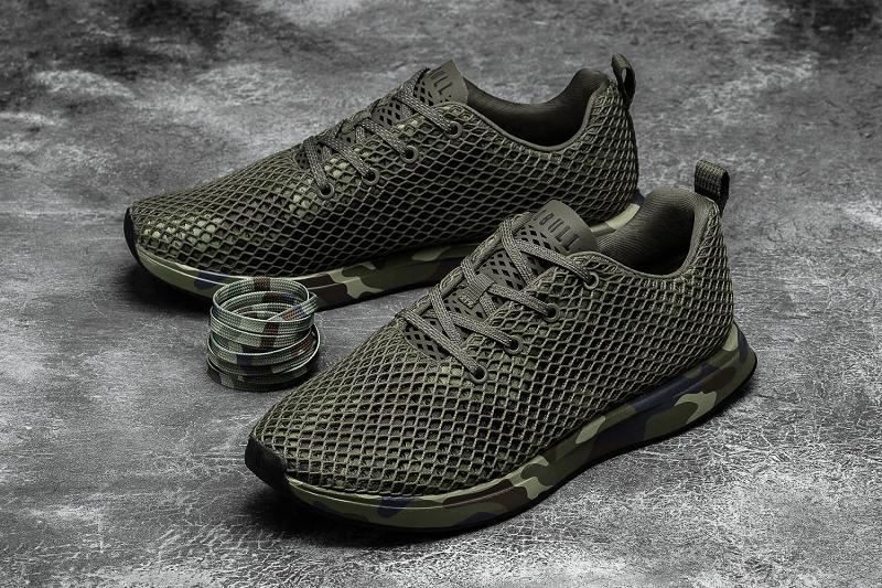 Olive Nobull Forest Camo Mesh Runner Men's Running Shoes | CA Z1018U